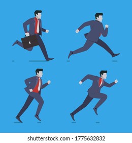 illustration of business man running pack
