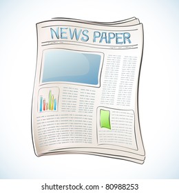 illustration of business newspaper on abstract background