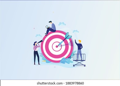 Illustration of a business, office workers study , analyze the evolutionary scale, business negotiations, Suitable for Diagrams, Infographics, Book Illustration, Game Asset, And Other Graphic Related 