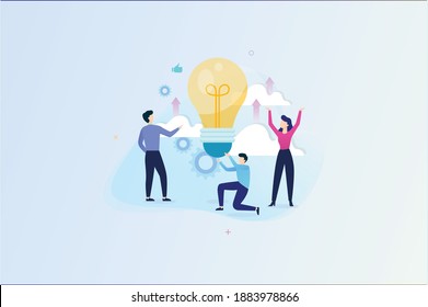 Illustration of a business, office workers study , analyze the evolutionary scale, business negotiations, Suitable for Diagrams, Infographics, Book Illustration, Game Asset, And Other Graphic Related 