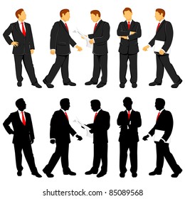 illustration of business people doing different activities