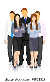 illustration of business people forming team