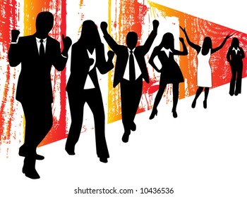 Illustration of business people having fun