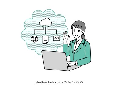 Illustration of a business person in accounting