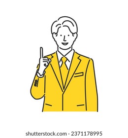 Illustration of a business person explaining product safety