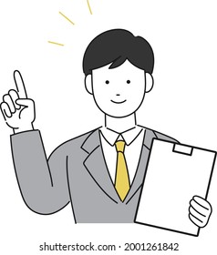 Illustration of a business person giving an explanation