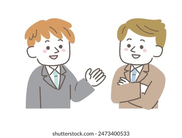 Illustration of a business person having a conversation