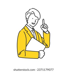 Illustration of a business person impressing number one