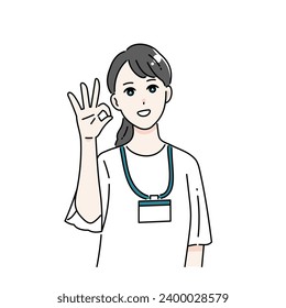 Illustration of a business person making a circle with his hands