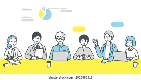 Illustration of business person meeting. vector.