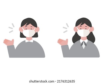 Illustration of a business person wearing a mask to guide