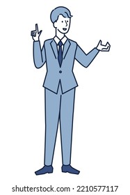 It is an illustration of a business person who performs duties such as a lecturer and an expert.