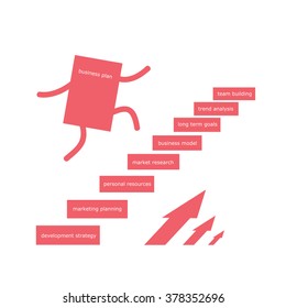 Illustration for business. Business plan flat illustration. EPS 8.
