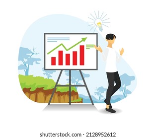 Illustration of business presentation or training