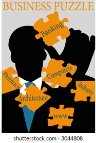 Illustration of business puzzle