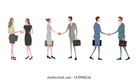 Illustration business scene, handshake