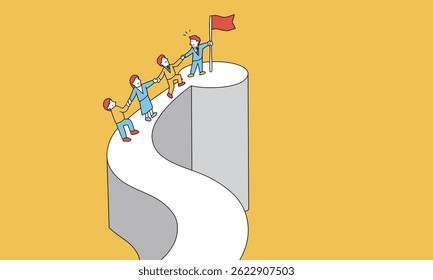 Illustration of business team. leadership concept.