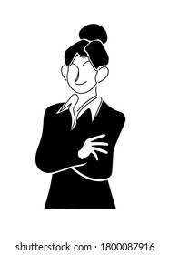 
Illustration of a business woman for articles, sites and typography. Flat style.