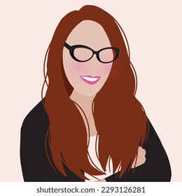 Illustration of a Business Woman with Brunette Hair