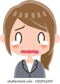 Illustration of business woman crying.