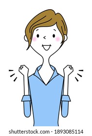 It is an illustration of a business woman doing a fighting pose.