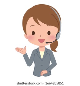 Illustration of a business woman guiding