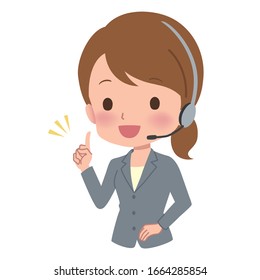 Illustration of a business woman guiding