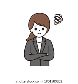 Illustration of a business woman with her arms folded