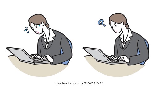 Illustration of a business woman investing online.