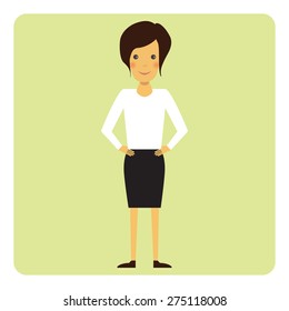 Illustration of a business woman on white background