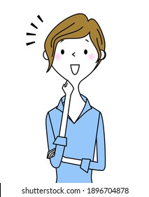 It is an illustration of a business woman who notices.