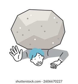 Illustration of a businessman being crushed by pressure.