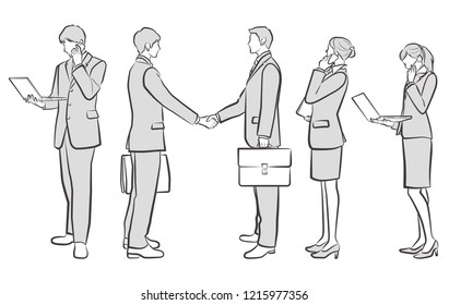 Illustration of a businessman and the Businesswoman