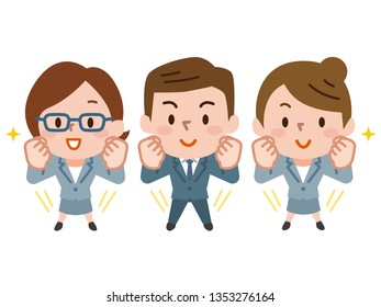 Illustration of businessman and businesswoman