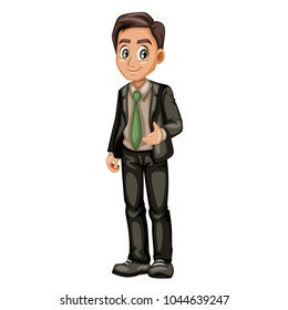 Illustration of a Businessman. Cartoon Character of a Man in a Suit