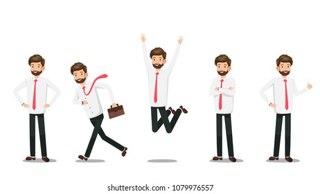 illustration of Businessman character design a style flat simple.