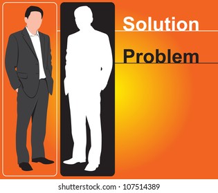 Illustration of Businessman, concept  solution, problem