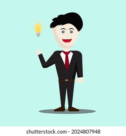 ilustración de un empresario haciendo una actividad, haciendo que esta imagen sea muy adecuada para presentaciones, publicidad, revistas, etc.