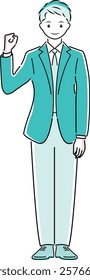 Illustration of a businessman doing a fist pump