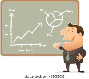 Illustration of businessman doing presentation