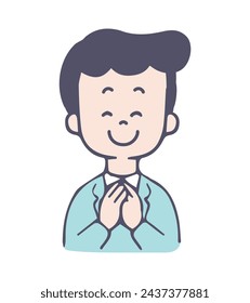 Illustration of a Businessman Expressing Gratitude