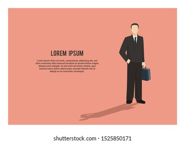 Illustration of a businessman figure holding suitcase