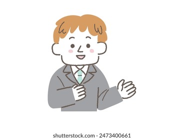 Illustration of a businessman giving an explanation