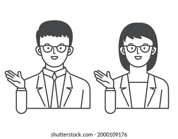 Illustration of a businessman to guide. 