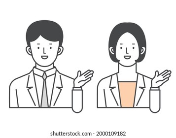 Ilustración de un hombre de negocios a quien guiar. 