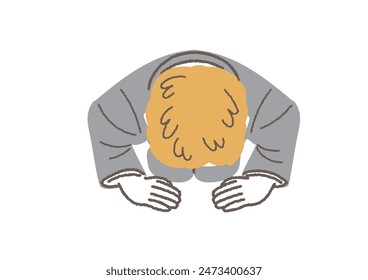 Illustration of a businessman kneeling down