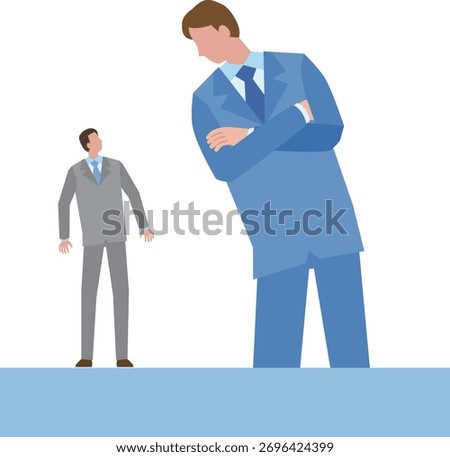 Illustration of a businessman looking down on others