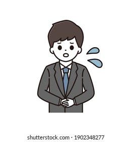 Illustration of a businessman making an apology