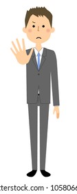 Illustration of a businessman to note
