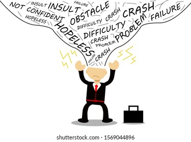 Illustration businessman, obstacle to succes . eps10